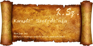 Kanyó Szofrónia névjegykártya